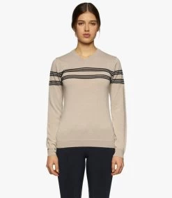 Cavalleria Toscana Merino V-Neck Sweater -Ariat Store V neck sweater off white front MAD113 LA035 1004 cT 24578.1650668199