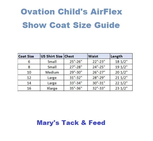 Ovation Child's AirFlex Show Coat 3 Ovation Child's AirFlex Show Coat