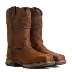 Ariat Anthem Patriot Waterproof Western Boot 17 Ariat Anthem Patriot Waterproof Western Boot -Ariat Store anthem patriot h20 distressed brown pair 10040369 ariat 25878.1663183033