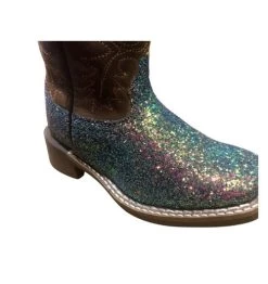 Kids Smoky Mountain Ariel Glitter Boots -Ariat Store ariel glitter square toe glitter foot2 3077 smoky mtn 94488.1628888000