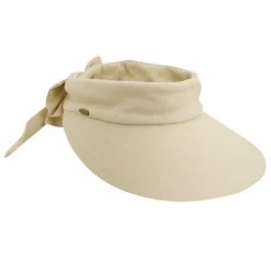 Scala Arosa Deluxe Visor With Bow -Ariat Store arosa deluxe cotton visor bow natural brim V25 NAT scala 32606.1691251153