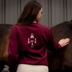 TKEQ Athletic Motif Sweatshirt 11 TKEQ Athletic Motif Sweatshirt -Ariat Store athletic motif sweatshirt burgundy back ATH MOTIF tkeq 96153.1668466302