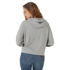 Wrangler Aztec Cropped Hoodie -Ariat Store aztec cropped hoodie grey back 112317351 wrangler 49127.1664646841