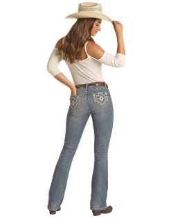 Rock & Roll Aztec Embroidered Jean 12 Rock & Roll Aztec Embroidered Jean -Ariat Store aztec emb mr bc lt.vintg back RRWD4MR0XR rock n roll denim 60065.1675200948