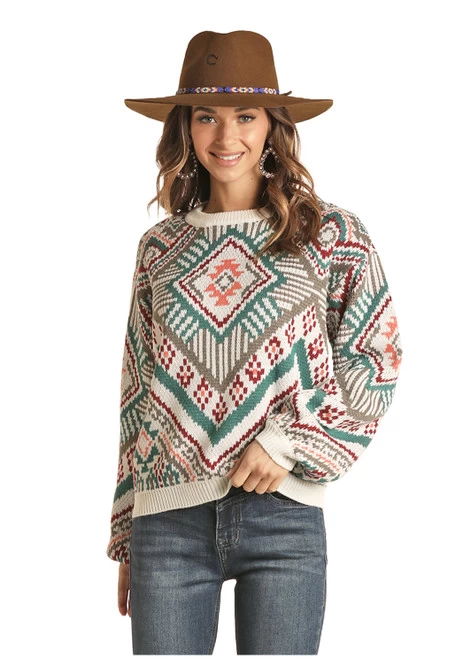 Rock & Roll Denim Aztec Sweater 3 Rock & Roll Denim Aztec Sweater