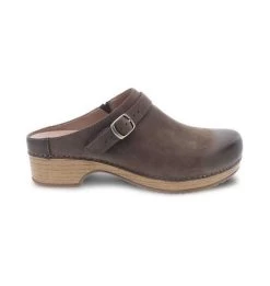 Dansko Berry Mule With Strap Mushroom Nubuck -Ariat Store berry clog mule strap mushroom side dansko 76337.1676001022