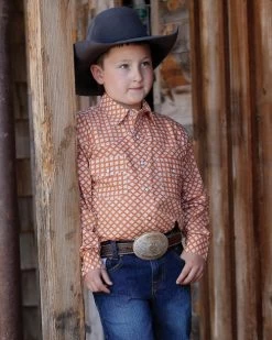 Cinch Boys Geo Print Snap Shirt