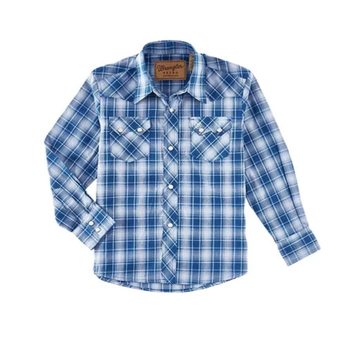 Wrangler Boys Retro Snap Plaid Shirt 5 Wrangler Boys Retro Snap Plaid Shirt - Image 3