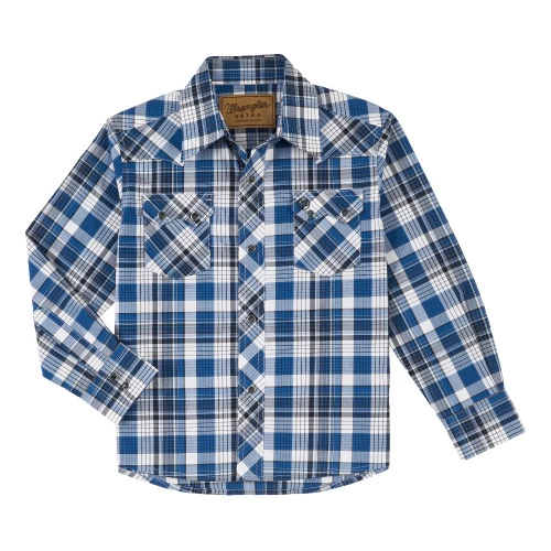 Wrangler Boys Retro Snap Plaid Shirt 4 Wrangler Boys Retro Snap Plaid Shirt - Image 2