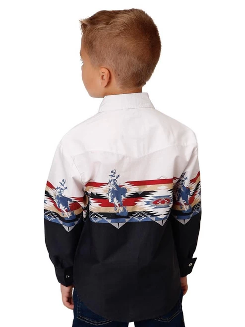 Roper Boys Border Print Snap Shirt 5 Roper Boys Border Print Snap Shirt - Image 3