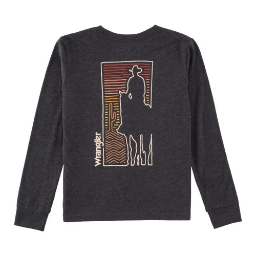Boys Wrangler Silhouette Horse Tee Long Sleeve 5 Boys Wrangler Silhouette Horse Tee Long Sleeve - Image 3