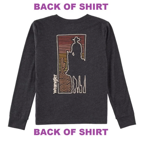 Boys Wrangler Silhouette Horse Tee Long Sleeve 4 Boys Wrangler Silhouette Horse Tee Long Sleeve - Image 2