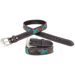 Circle Y Cactus Flower Filigree Belt