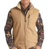 Powder River Berber Lined Canvas Vest -Ariat Store canvas sherpa vest tan PRM098RZYS PRO 71292.1668475595