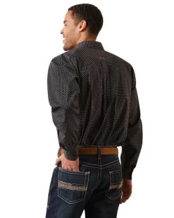 Men's Ariat Dover Classic Fit Shirt -Ariat Store casual series dover ls black back 10043923 ariat 45823.1676066240