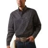 Men's Ariat Dover Classic Fit Shirt 2 Men's Ariat Dover Classic Fit Shirt -Ariat Store casual series dover ls black front 10043923 ariat 22318.1676066243