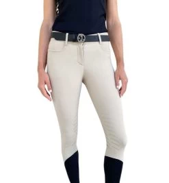 Equiline Cleac Knee Grip Breeches -Ariat Store cleac knee grip breech beige front equiline 80434.1639079949