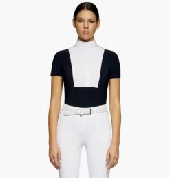 Cavalleria Toscana Hunter Competition Shirt Short Sleeve -Ariat Store competition SS poplin bib black front CAD192 JE002 CT 16368.1690565756