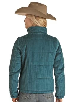 Powder River Corduroy Puffer Jacket 8 Powder River Corduroy Puffer Jacket -Ariat Store corduroy puffer jacket teal back PRW092RZYJ powder river 08770.1674007702