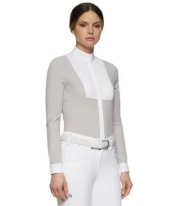 Cavalleria Toscana Crochet Bib Long Sleeve Shirt 12 Cavalleria Toscana Crochet Bib Long Sleeve Shirt -Ariat Store crochet bib LS shirt grey front CAD131 JE140 8100 CT 69848.1649191666