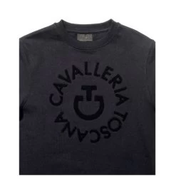 Cavalleria Toscana Orbit Logo Sweatshirt -Ariat Store ct orbit crew navy front detail FED103 CO079 cavalleria toscana 86033.1667273507