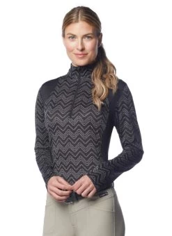 Kerrits Easy Stride Ice Fil Shirt Long Sleeve -Ariat Store easy stride ice fil print ls black front rider 40679 kerrits 38144.1663717378