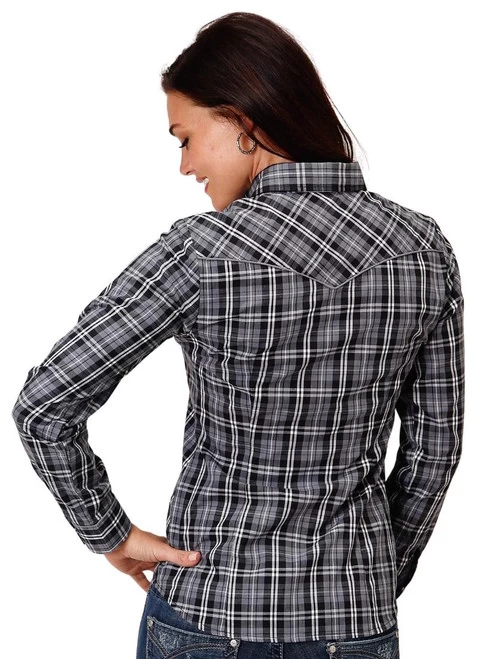 Roper Plaid Embroidered Horseshoe Shirt Long Sleeve 4 Roper Plaid Embroidered Horseshoe Shirt Long Sleeve - Image 2