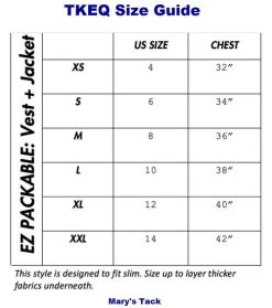 TKEQ EZ Packable Down Vest -Ariat Store ez packable vest size guide tkeq 62848.1653085419