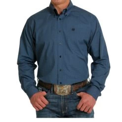 Men's Cinch Blue Geo Print Shirt Long Sleeve 8 Men's Cinch Blue Geo Print Shirt Long Sleeve -Ariat Store geo print shirt ls blue front MTW1105510 cinch 73116.1677633978
