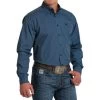 Men's Cinch Blue Geo Print Shirt Long Sleeve -Ariat Store geo print shirt ls blue side2 MTW1105510 cinch 93151.1677634168