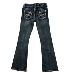 Girls Grace In LA Paisley Horse Pocket Jean -Ariat Store girl horse embroidery jean back flat grace la 83488.1690414717