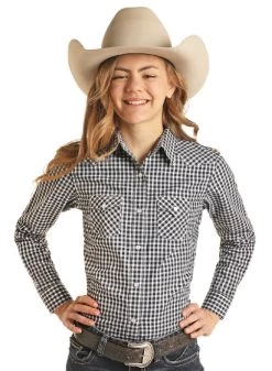 Panhandle Girls Gingham Snap Shirt
