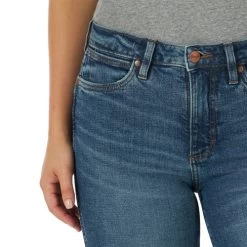 Wrangler Retro Green High Rise Trouser Jean 12 Wrangler Retro Green High Rise Trouser Jean -Ariat Store green high rise trouser denim front detail 112317722 wrangler 72701.1670538158