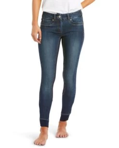 Ariat Halo Denim Full Seat Breeches -Ariat Store halo denim FS marine front 10035312 ariat 24539.1620515745