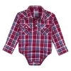 Baby Wrangler Plaid Snap Shirt Onesie -Ariat Store infant plaid onesie red front 112317700 wrangler 64430.1656100988