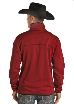 Men's Powder River Jacquard Fleece Pullover -Ariat Store jacquard fleece pullover burgundy back 91 1050 powder river 40603.1650410073