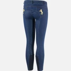 Horze Kids Annika Denim Full Seat Breeches -Ariat Store kids denim FS dark blue back 36099 DB horze 98947.1619990928