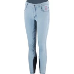 Horze Kids Annika Denim Full Seat Breeches -Ariat Store kids denim FS lt blue front 36099 LB horze 72909.1619990932
