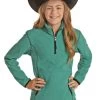 Powder River Kids Fleece Pullover 2 Powder River Kids Fleece Pullover -Ariat Store kids honeycomb 1 4 zip jade front K1 1046 powder river 56935.1641680366