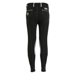 Girls Piper Original Breeches Knee Patch -Ariat Store kids piper original kp black warm grey back 23176 smartpak 80197.1666141867