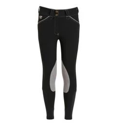 Girls Piper Original Breeches Knee Patch -Ariat Store kids piper original kp black warm grey front 23176 smartpak 29305.1666141839