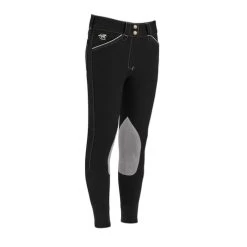 Girls Piper Original Breeches Knee Patch -Ariat Store kids piper original kp black warm grey side 23176 smartpak 28543.1666141864