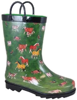 Kids Smoky Mountain Rubber Rain Boots -Ariat Store kids rain boot green horse 2769 smoky mtn 94617.1661200086