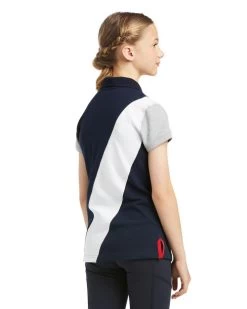 Girls Ariat Taryn Polo -Ariat Store kids taryn polo SS team navy back 10039376 ariat 74347.1645309208