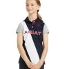 Girls Ariat Taryn Polo 2 Girls Ariat Taryn Polo -Ariat Store kids taryn polo SS team navy front 10039376 ariat 36317.1645309183