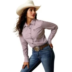 Ariat Kirby Stretch Shirt 23 Ariat Kirby Stretch Shirt -Ariat Store kirby stripe ls pomegran front 10043473 ariat 44270.1674771486