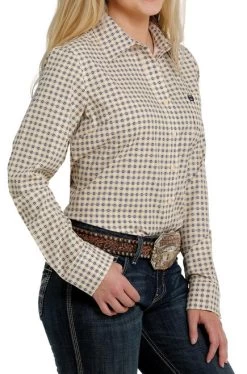 Cinch Ladies ArenaFlex Shirt Long Sleeve 10 Cinch Ladies ArenaFlex Shirt Long Sleeve -Ariat Store lds arenaflex ls yellow side MSW9163003 cinch 48736.1658960776