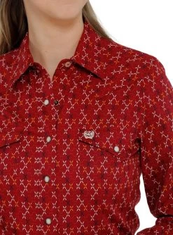 Cinch Ladies Print Snap Shirt 17 Cinch Ladies Print Snap Shirt -Ariat Store lds cinch print shirt ls red detail MSW9201036 cinch 63033.1677544060