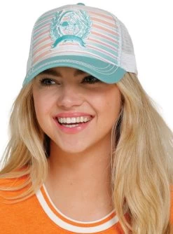 Cinch Ladies Trucker Caps -Ariat Store lds cinch trucker cap turquoise MHC7874030 miller 83275.1656012975