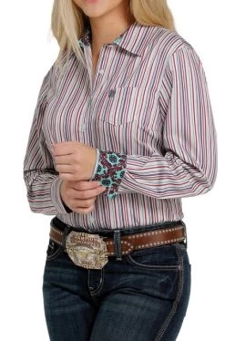 Cinch Ladies Tencel Print Shirt -Ariat Store lds stripe ls multi side MSW9164180 cinch 74906.1652987302